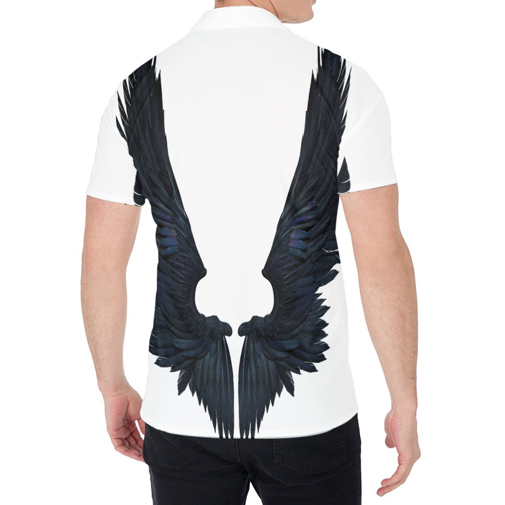 Black Demon Wings Print Men's Shirt