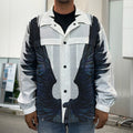 Black Demon Wings Print Men's Shirt Jacket