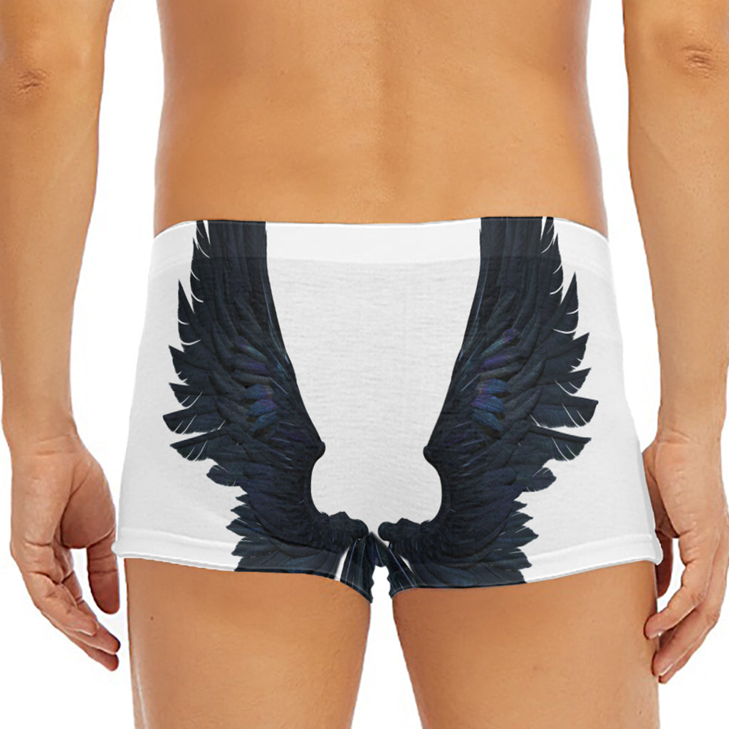 Black Demon Wings Print Men's Short Boxer Briefs