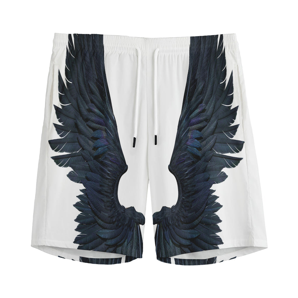 Black Demon Wings Print Men's Sports Shorts