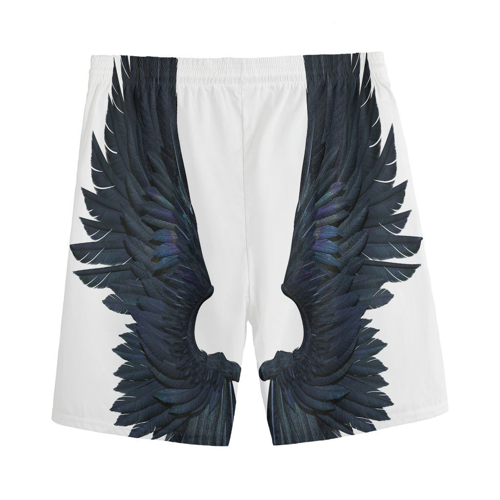 Black Demon Wings Print Men's Sports Shorts