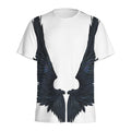 Black Demon Wings Print Men's Athletic T-Shirt