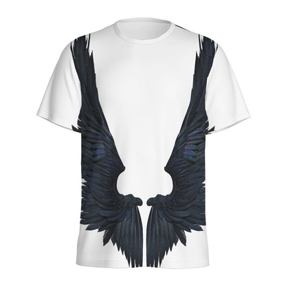 Black Demon Wings Print Men's Sports T-Shirt