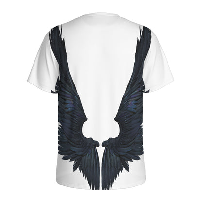 Black Demon Wings Print Men's Sports T-Shirt