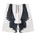 Black Demon Wings Print Men's Swim Trunks