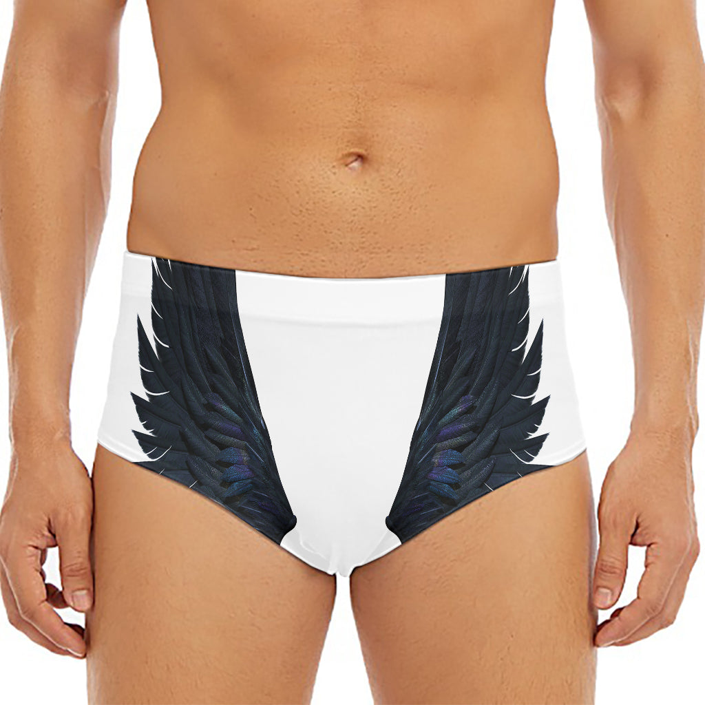 Black Demon Wings Print Men's Triangle Swim Briefs