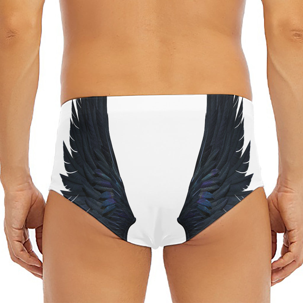 Black Demon Wings Print Men's Triangle Swim Briefs