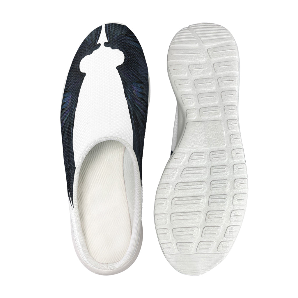 Black Demon Wings Print Mesh Casual Shoes