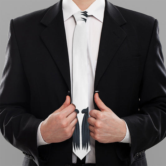 Black Demon Wings Print Necktie