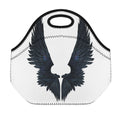 Black Demon Wings Print Neoprene Lunch Bag