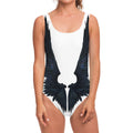 Black Demon Wings Print One Piece Swimsuit