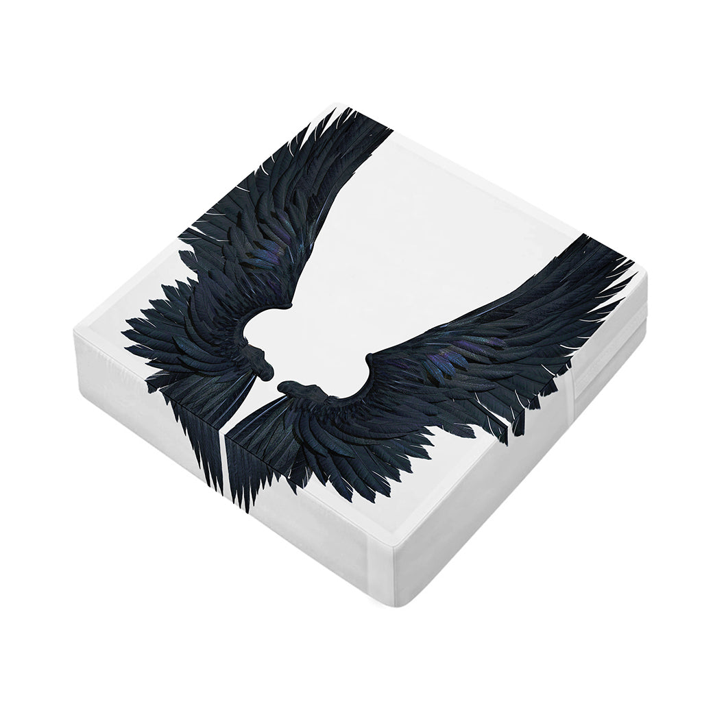 Black Demon Wings Print Outdoor Seat Cushion Cover
