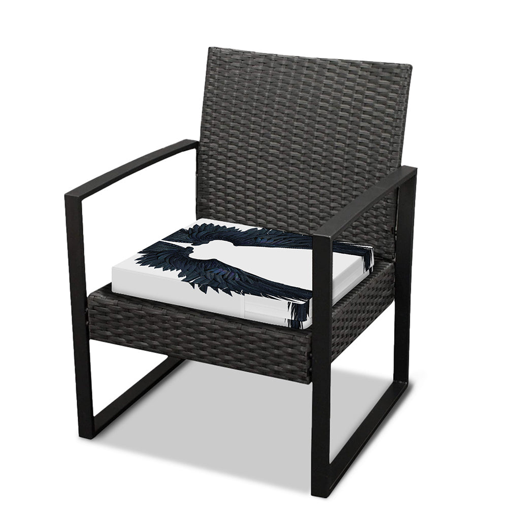 Black Demon Wings Print Outdoor Seat Cushion Cover