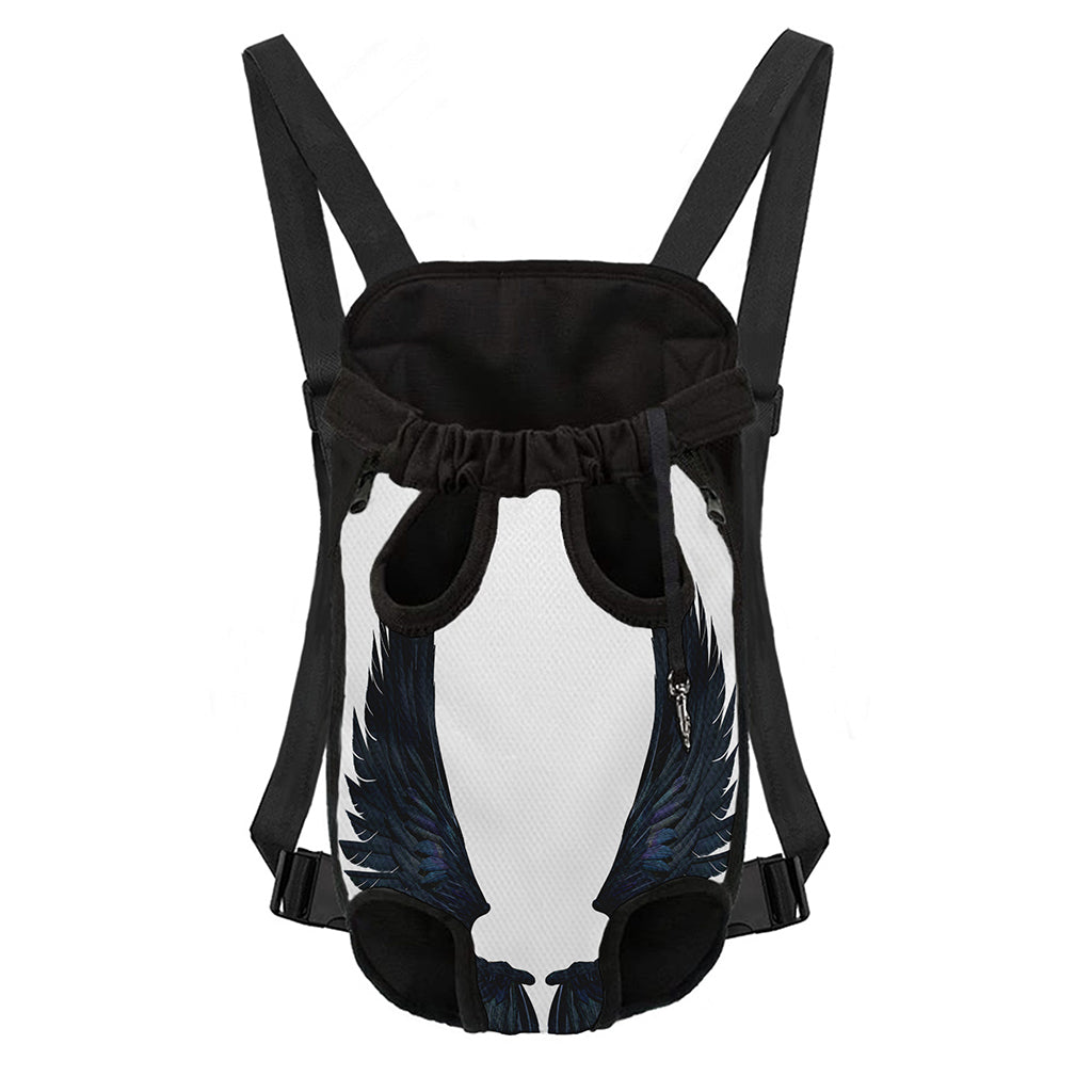 Black Demon Wings Print Pet Carrier Backpack