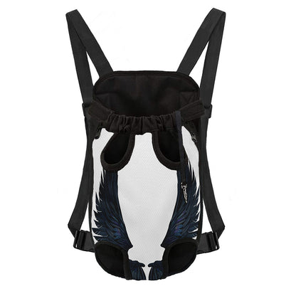 Black Demon Wings Print Pet Carrier Backpack