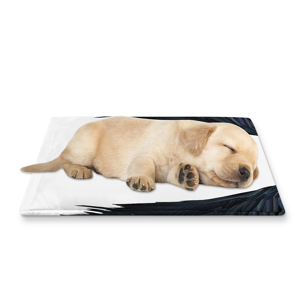 Black Demon Wings Print Pet Cooling Mat Cover