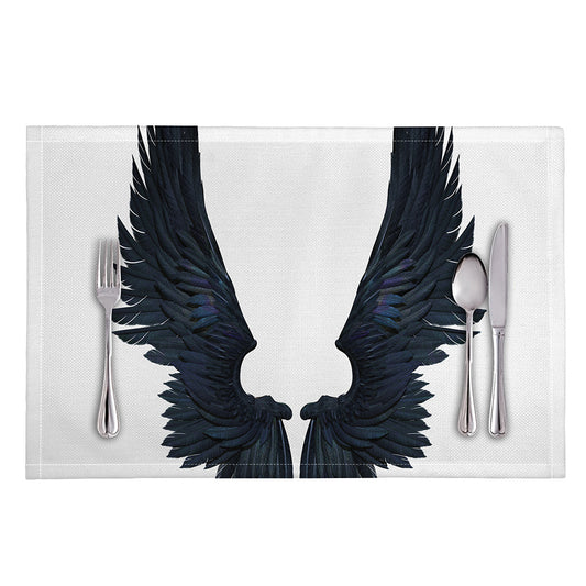 Black Demon Wings Print Placemat