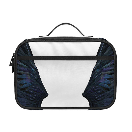 Black Demon Wings Print Portable Lunch Bag