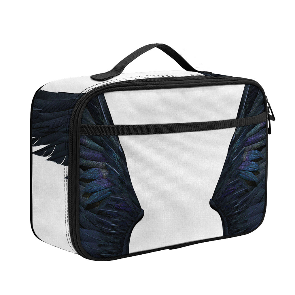 Black Demon Wings Print Portable Lunch Bag