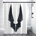 Black Demon Wings Print Premium Shower Curtain