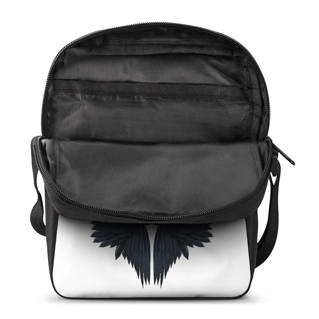 Black Demon Wings Print Rectangular Crossbody Bag