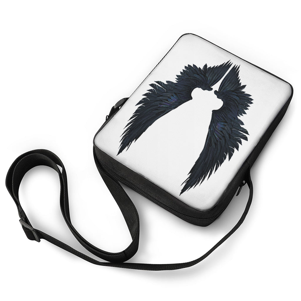 Black Demon Wings Print Rectangular Crossbody Bag