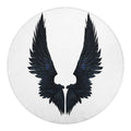 Black Demon Wings Print Round Blanket