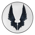 Black Demon Wings Print Round Floor Mat