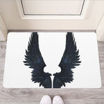 Black Demon Wings Print Rubber Doormat