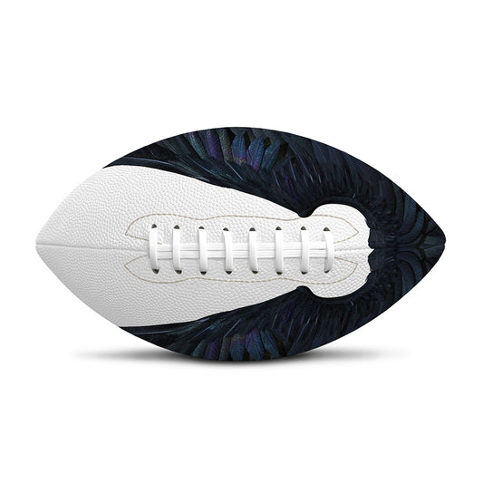 Black Demon Wings Print Rugby Ball