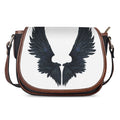 Black Demon Wings Print Saddle Bag