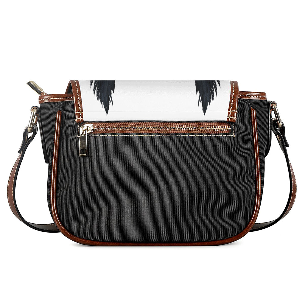 Black Demon Wings Print Saddle Bag