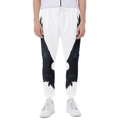 Black Demon Wings Print Scuba Joggers