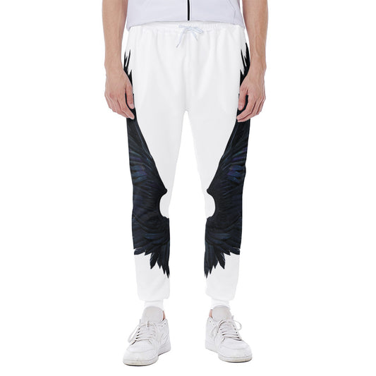 Black Demon Wings Print Scuba Joggers
