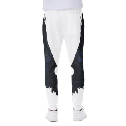 Black Demon Wings Print Scuba Joggers