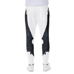 Black Demon Wings Print Scuba Joggers