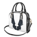 Black Demon Wings Print Shoulder Handbag