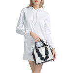 Black Demon Wings Print Shoulder Handbag