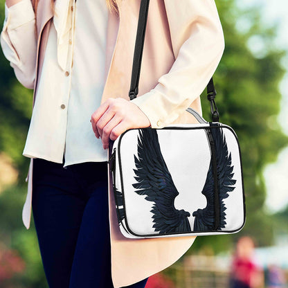 Black Demon Wings Print Shoulder Strap Bible Bag