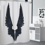 Black Demon Wings Print Shower Curtain