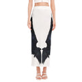 Black Demon Wings Print Side Slit Maxi Skirt