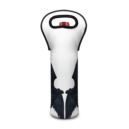 Black Demon Wings Print Single Neoprene Wine Tote