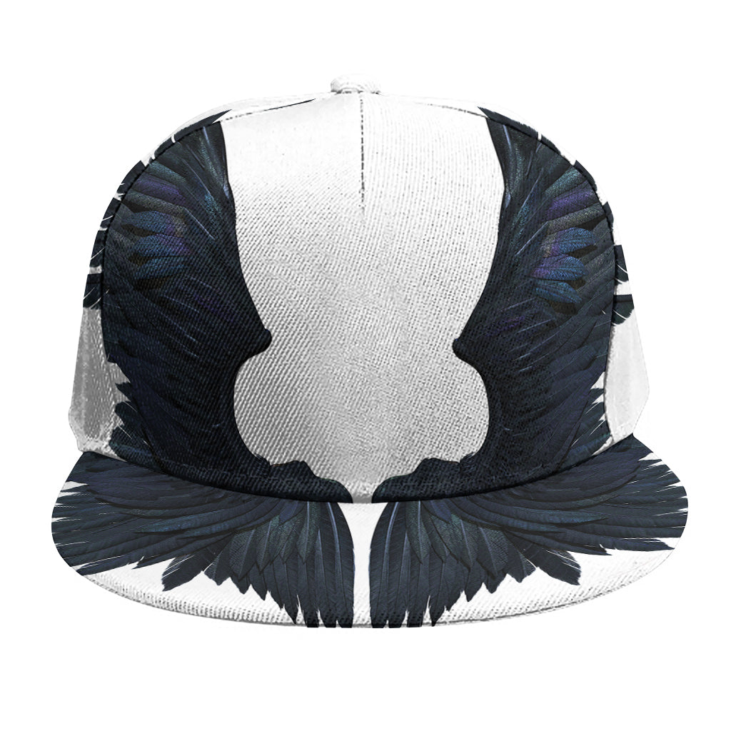 Black Demon Wings Print Snapback Cap