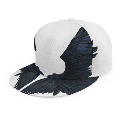 Black Demon Wings Print Snapback Cap