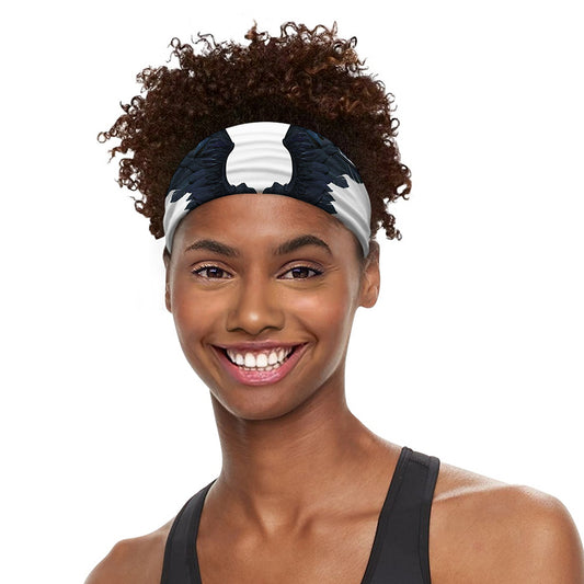 Black Demon Wings Print Sports Headband