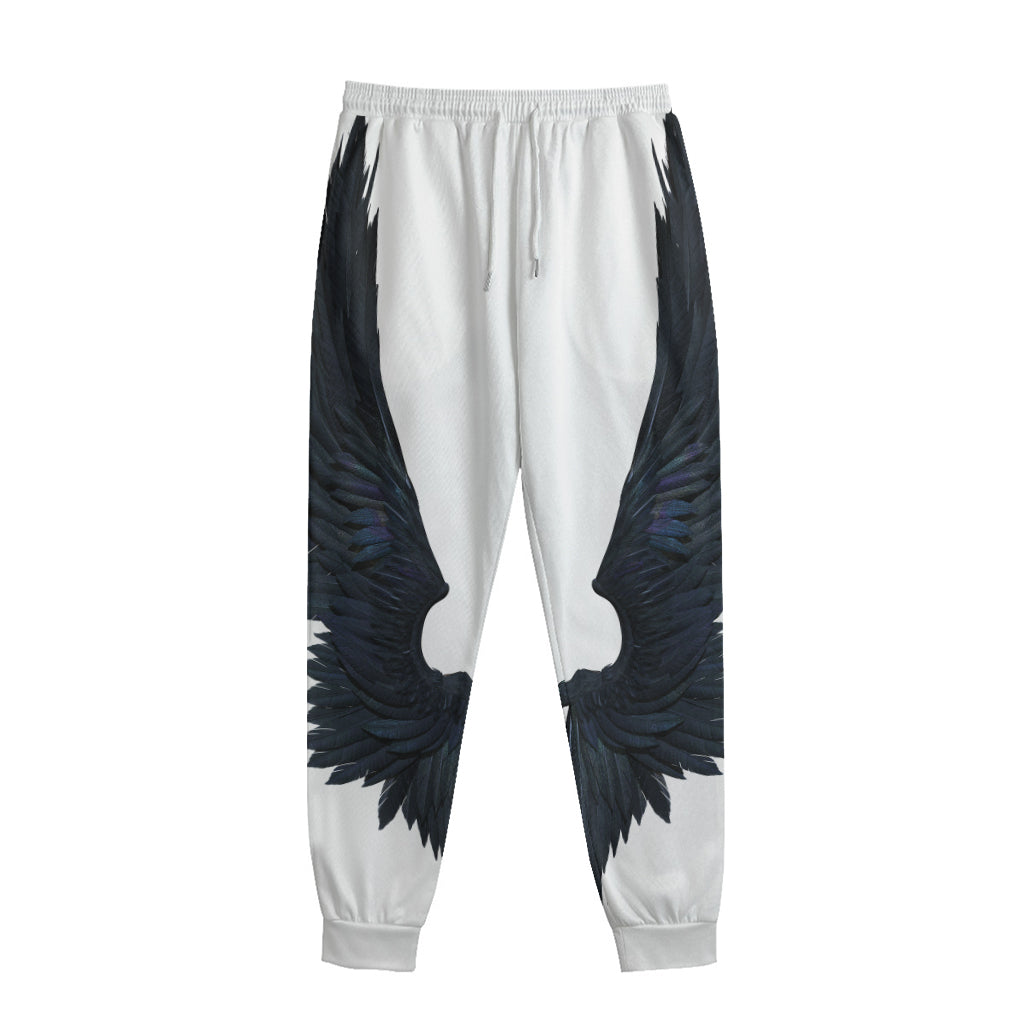Black Demon Wings Print Sweatpants