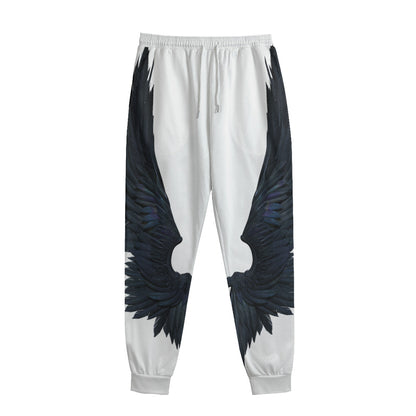 Black Demon Wings Print Sweatpants