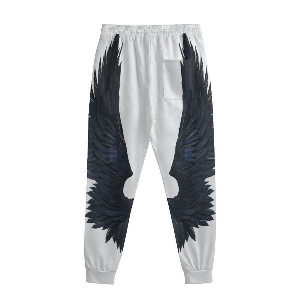 Black Demon Wings Print Sweatpants