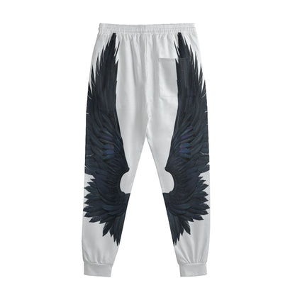 Black Demon Wings Print Sweatpants