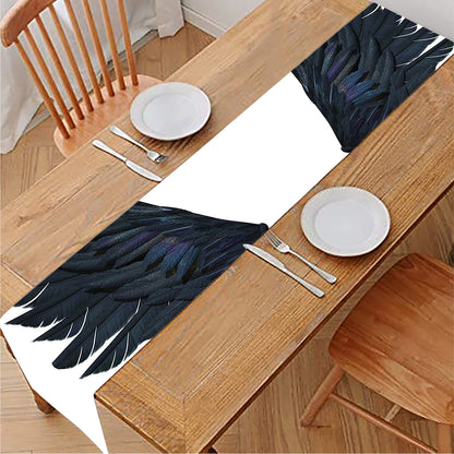 Black Demon Wings Print Table Runner